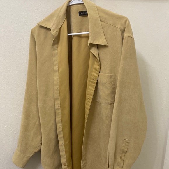 Stylish Suede Long-sleeved Button-down Casual Shirt